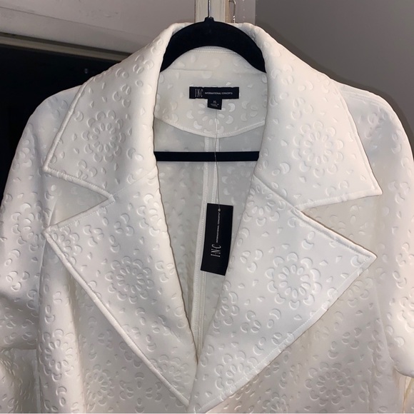 INC International Concept blazer washed white XL, elegantly textured nice fabric - Picture 6 of 10